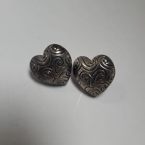 Elegant Silver Heart Earrings